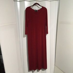 Slinky long sleeved long dress Red Sz M